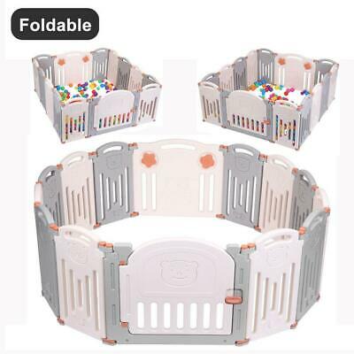 14 Panel Foldable Baby Playpen Kids Panel Safety Child Play Center Yard Indoor