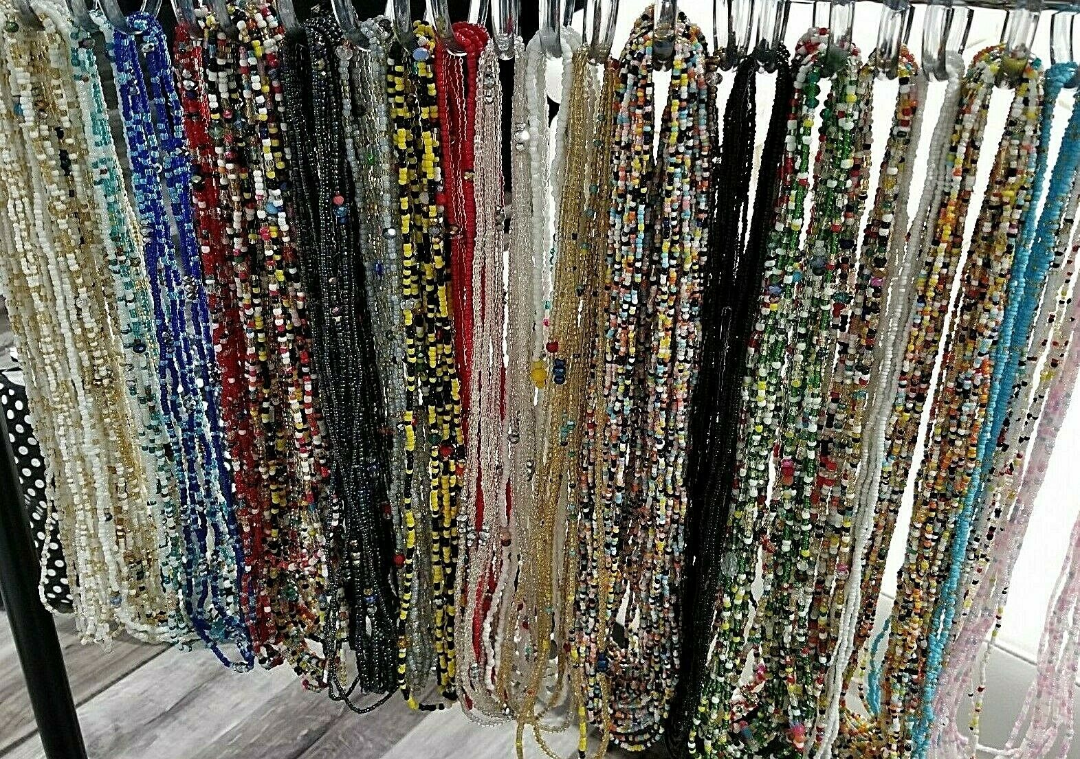 New  Beautiful Multi-colored Stretchy/elastic Waist Beads One Size (up To 50")