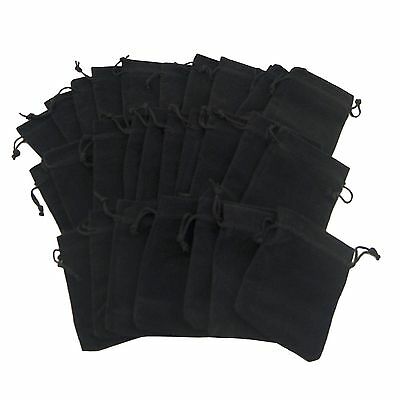 Lot Of 25 50 100 Black 3"x 4” Jewelry Pouches Velvet Gift Bags Wedding Favors